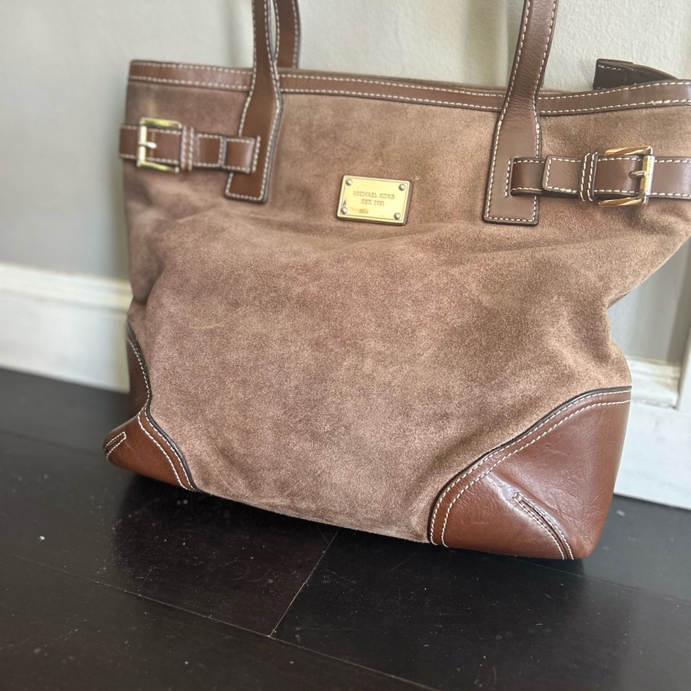 Michael Kors Chocolate Brown Suede Tote